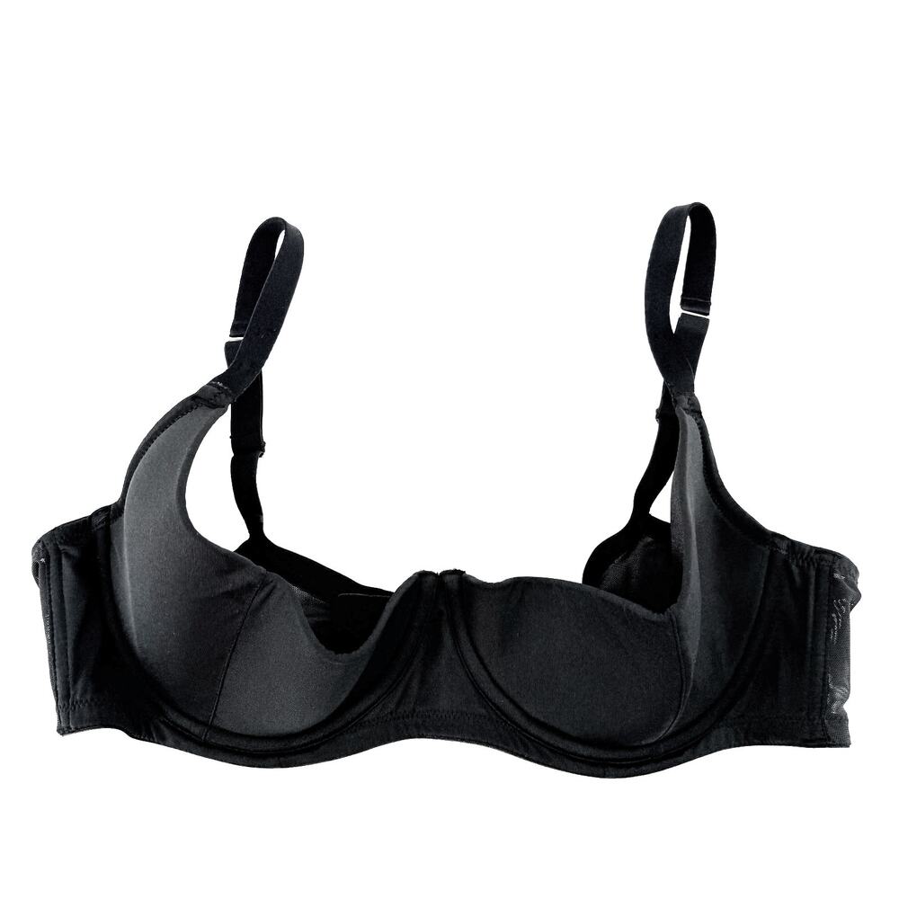 Cacique Sz 40DD Lightly Lined Quarter Cup Bra Black Underwire Adjustable Strap
